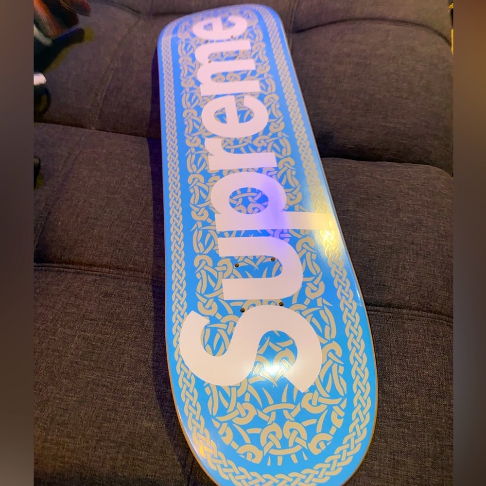 Supreme blue Celtic knot skate deck new